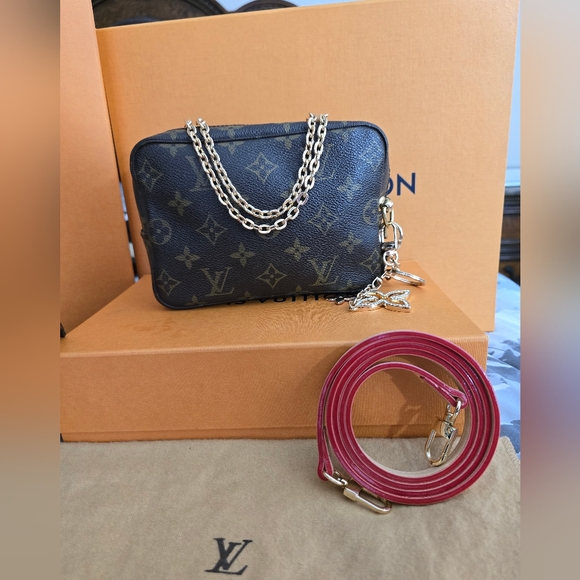 VINTAGE Louis Vuitton Monogram Trousse 18 Cosmetic Pouch Women's Crossbody Bag🤎 - Picture 17 of 17